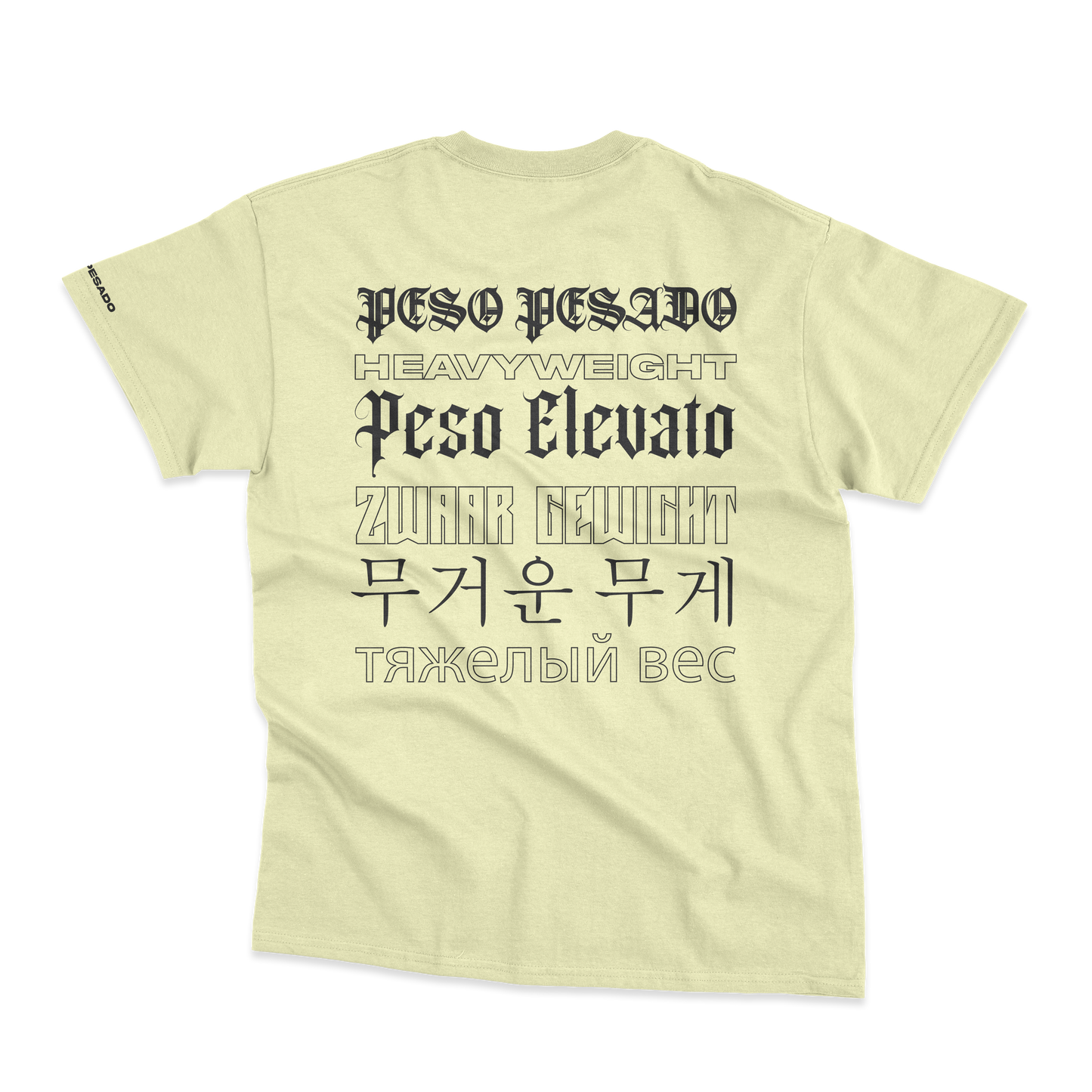Polera Peso Pesado idiomas